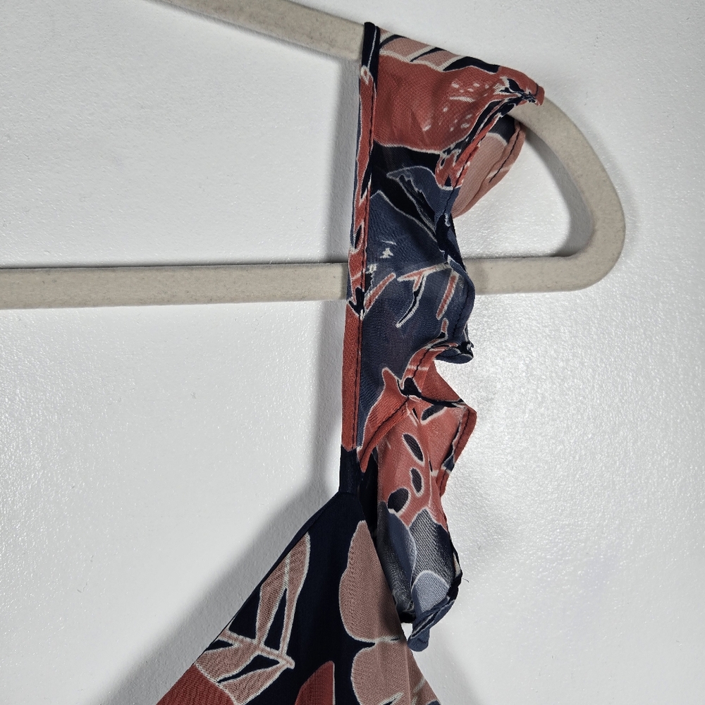 Lulus Fragrant Blooms Navy Blue Pink Tropical Floral Print Maxi Dress Size Small - Picture 5 of 16